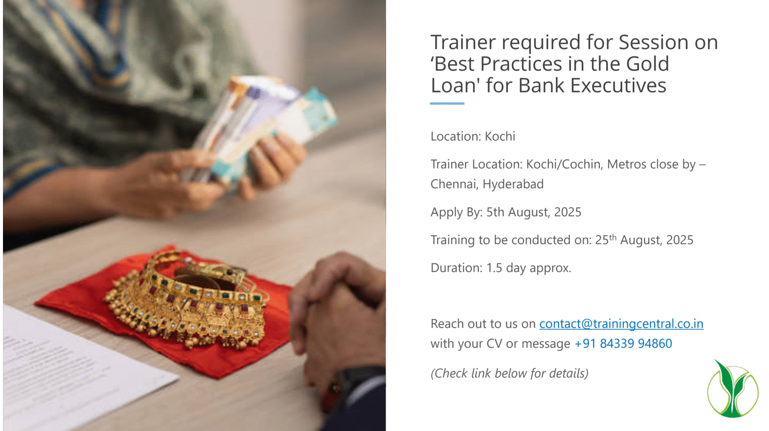 DEUpdate – Assign 239 – Training on Best Practices in Gold Loan for Bank Executives